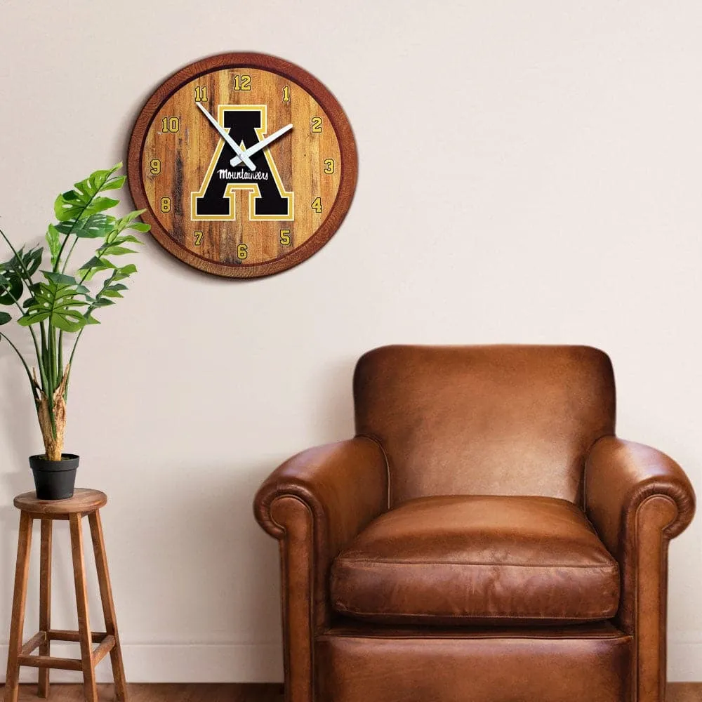 Appalachian State Mountaineers: "Faux" Barrel Top Wall Clock