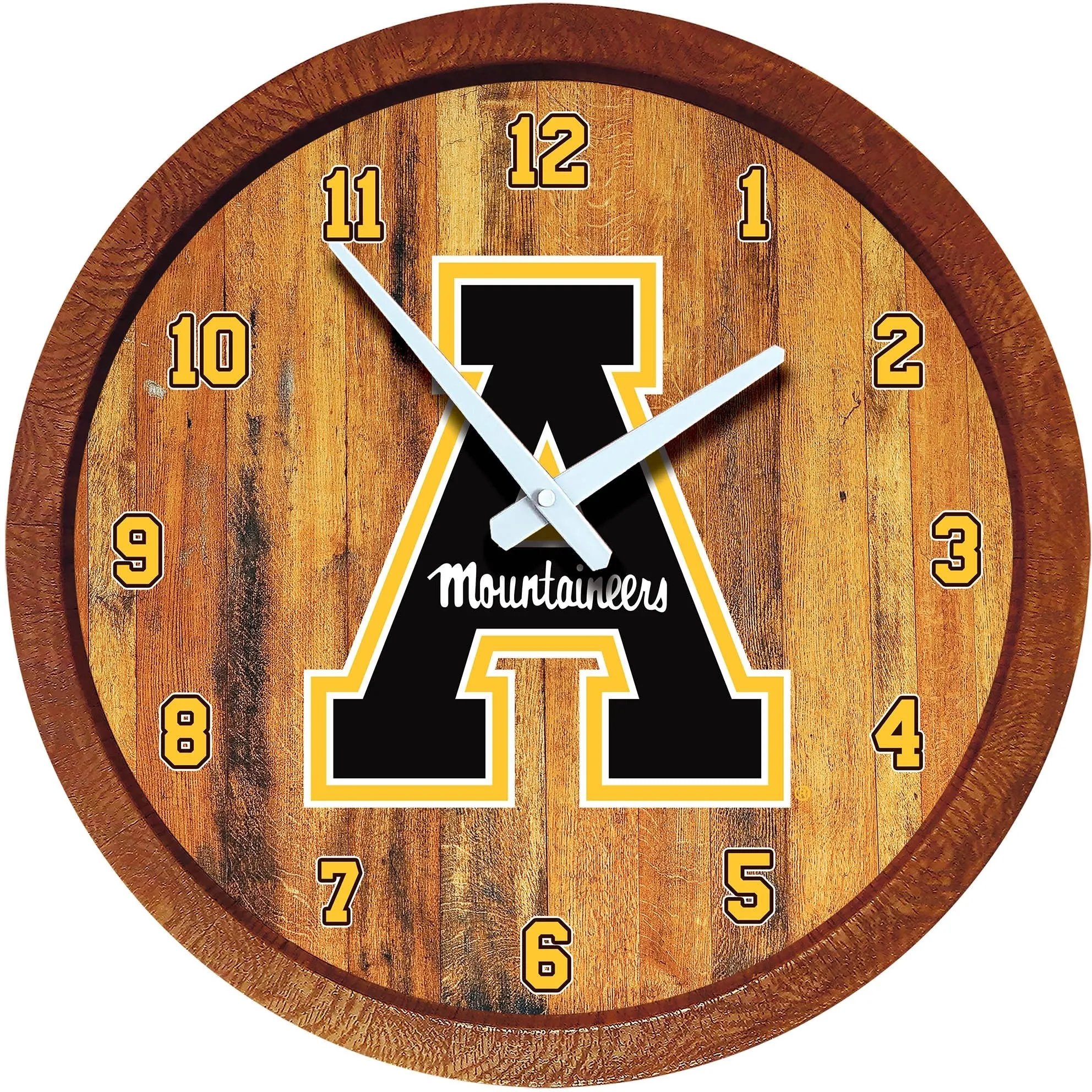 Appalachian State Mountaineers: "Faux" Barrel Top Wall Clock