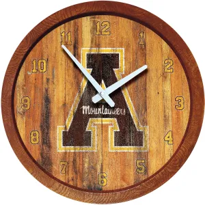 Appalachian State Mountaineers: Weathered "Faux" Barrel Top Wall Clock