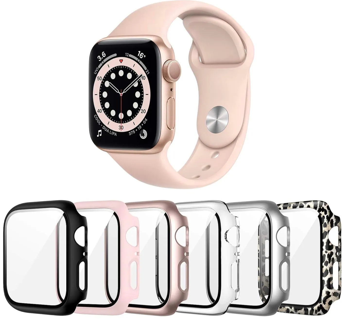 Apple Watch Face Guards, 38/40/41mm, Series 1/2/3/4/5/6/SE/7/8, Scratch Resistant Cover