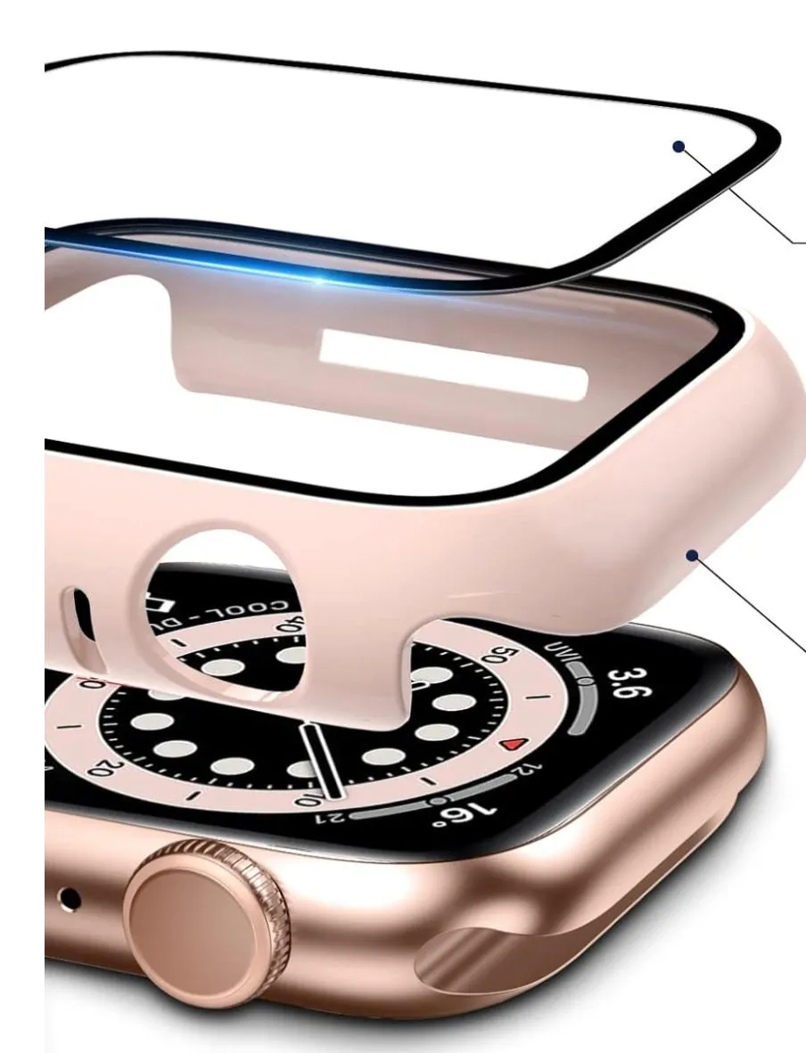 Apple Watch Face Guards, 38/40/41mm, Series 1/2/3/4/5/6/SE/7/8, Scratch Resistant Cover