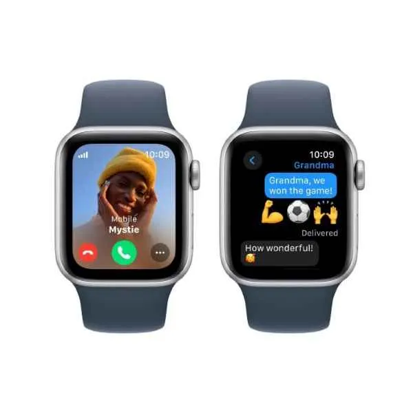 Apple Watch SE GPS   Cellular 40mm Silver Aluminium Case with Storm Blue Sport Band - S/M (130-180)