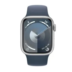 Apple Watch Series 9 GPS   Cellular 45mm Silver Aluminium Case with Storm blue Sport Band - S/M