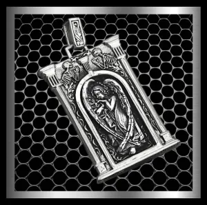 Archangel Pendant Angelic Medallion Sterling Silver