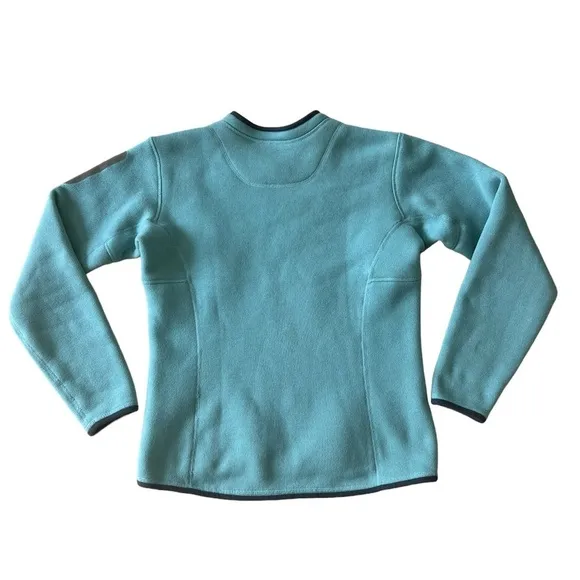 Arc’teryx women’s blue green Polartec pull over knit sweater fleece size small