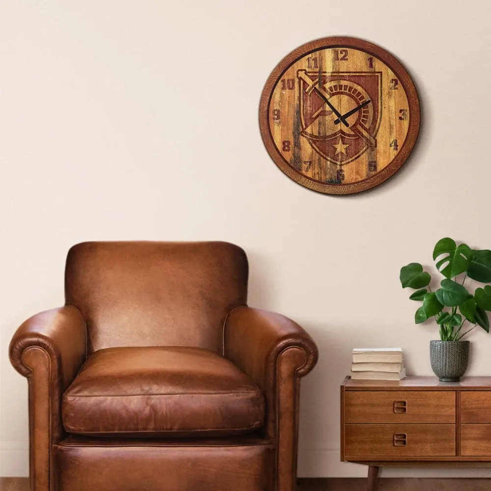 Army Black Knights: Athena's Helmet - Branded "Faux" Barrel Top Wall Clock