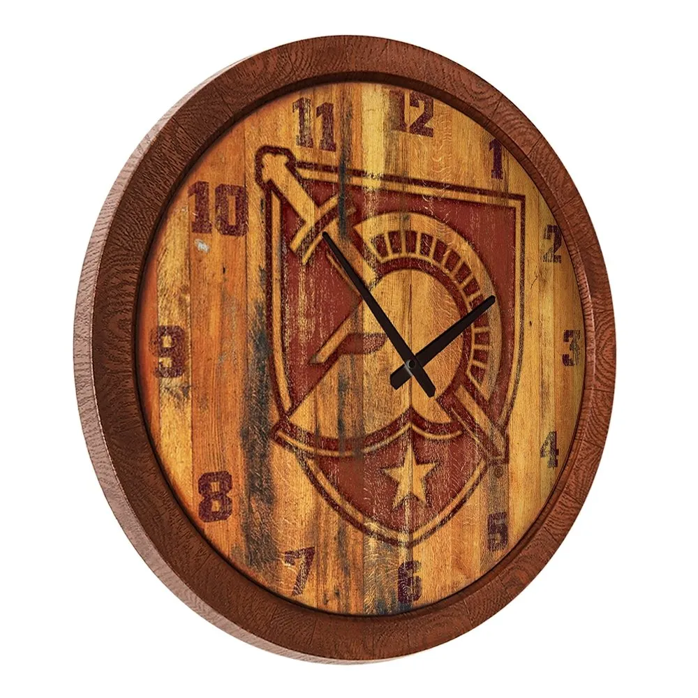 Army Black Knights: Athena's Helmet - Branded "Faux" Barrel Top Wall Clock