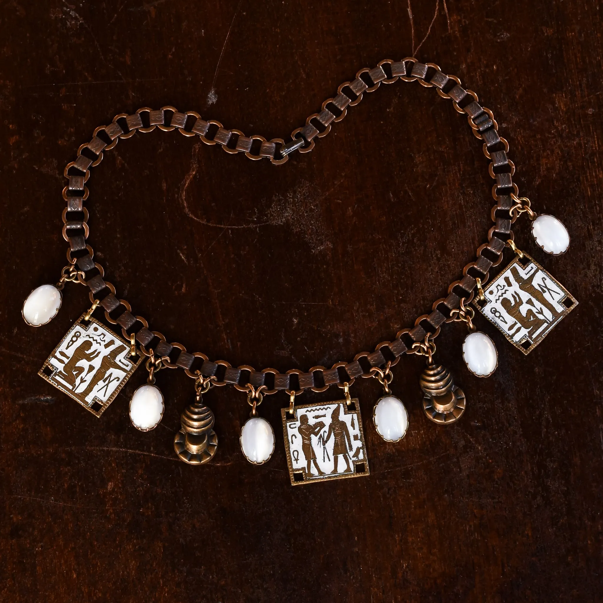 Art Deco Egyptian Revival Fringe Necklace