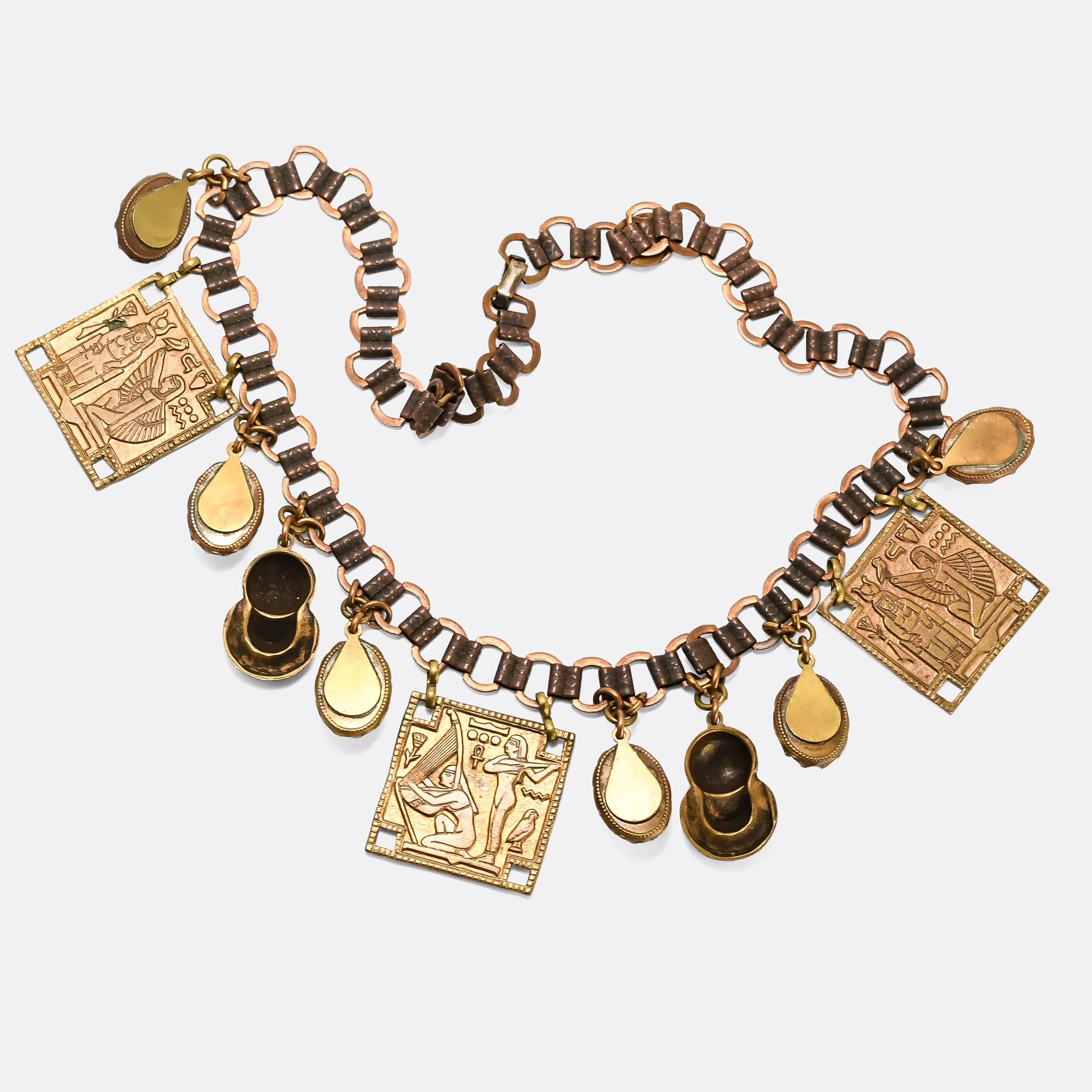 Art Deco Egyptian Revival Fringe Necklace