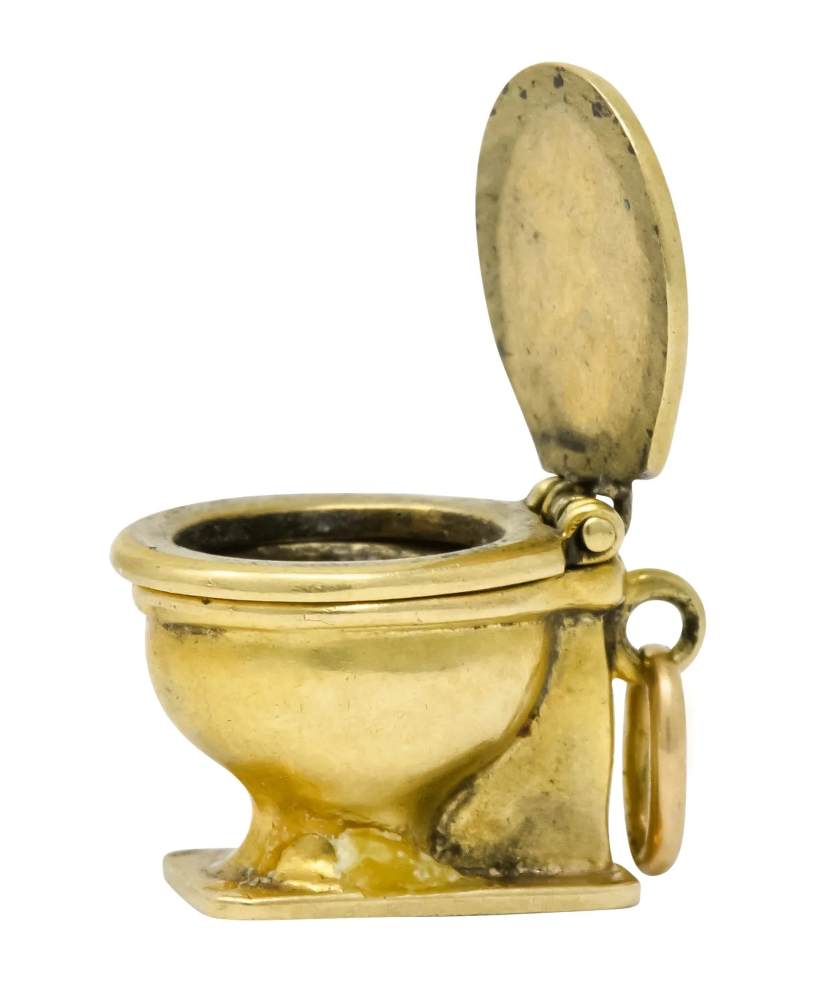 Art Nouveau 14 Karat Gold Articulated Toilet Charm