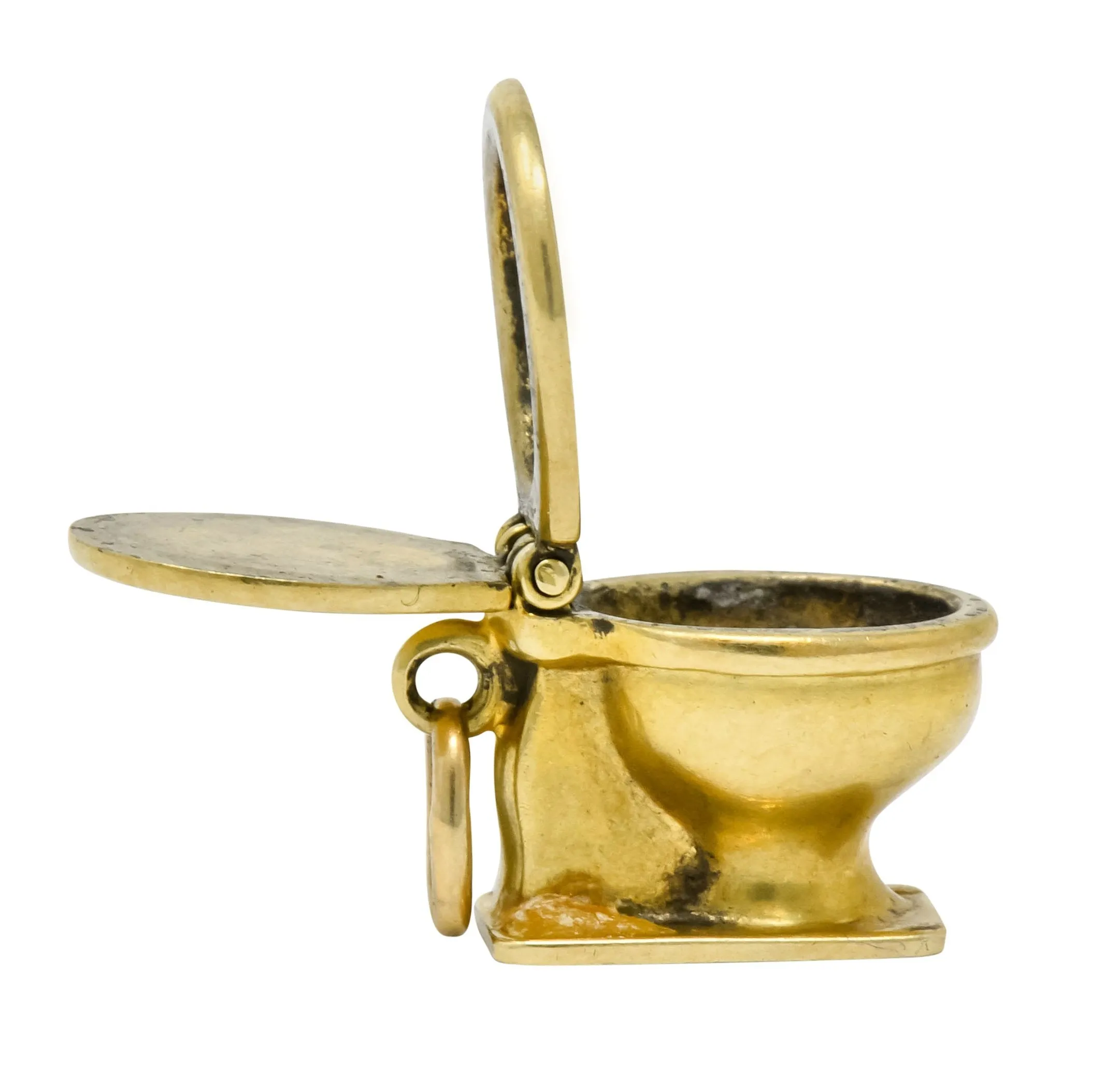 Art Nouveau 14 Karat Gold Articulated Toilet Charm