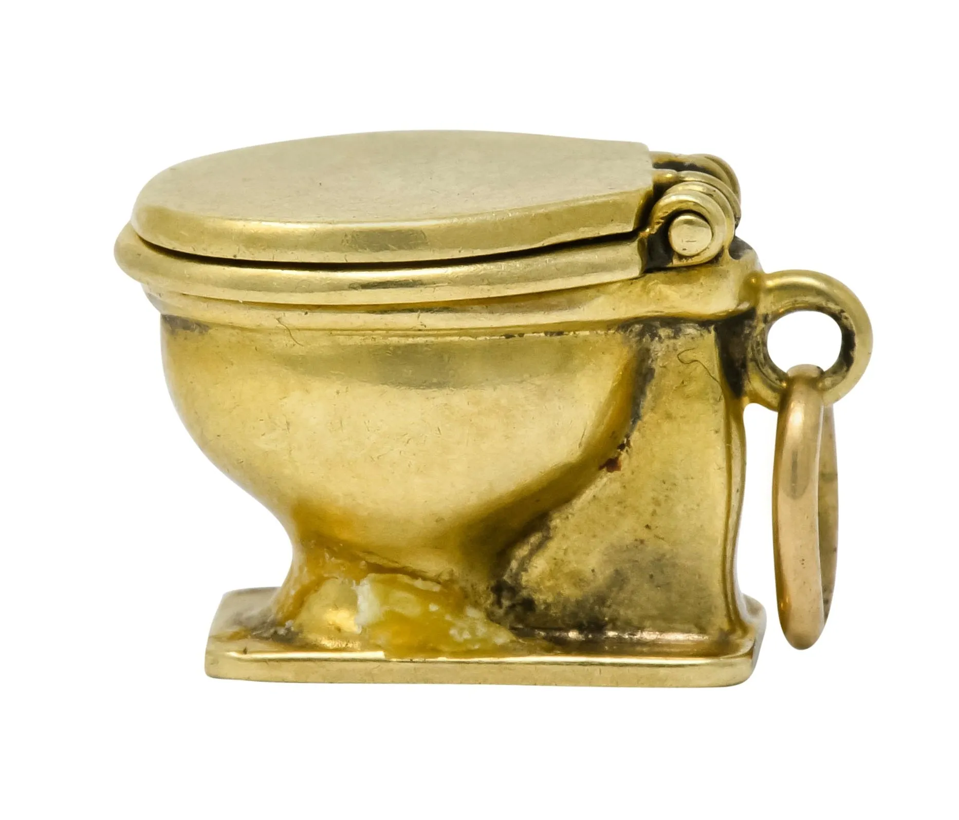 Art Nouveau 14 Karat Gold Articulated Toilet Charm
