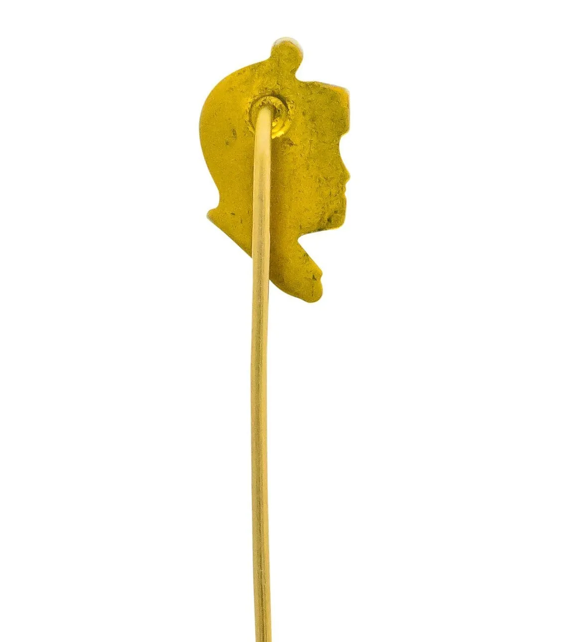 Art Nouveau Enamel 14 Karat Gold Knight Stickpin