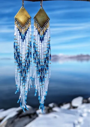 Asha Blue Crystal Seed Bead Earrings