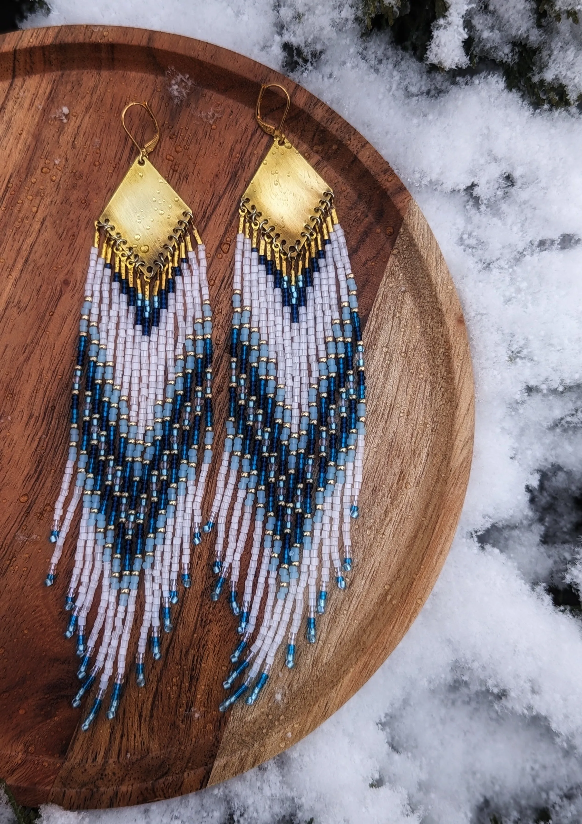 Asha Blue Crystal Seed Bead Earrings