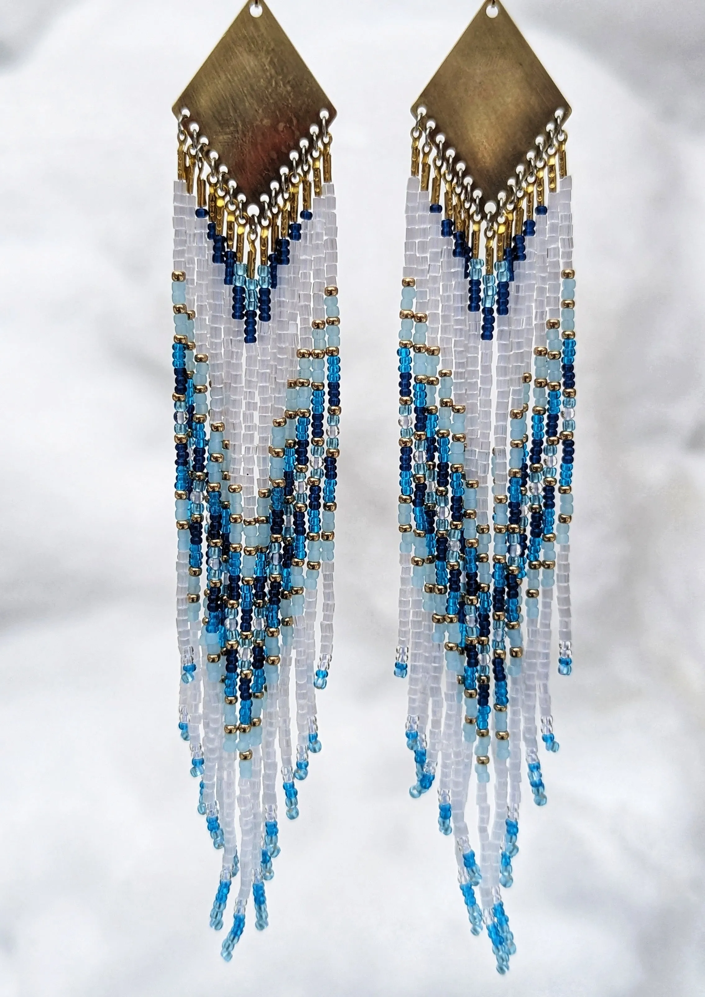 Asha Blue Crystal Seed Bead Earrings