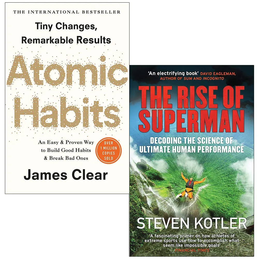 Atomic Habits By James Clear & The Rise of Superman By Steven Kotler 2 Books Collection Set