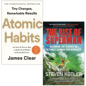 Atomic Habits By James Clear & The Rise of Superman By Steven Kotler 2 Books Collection Set