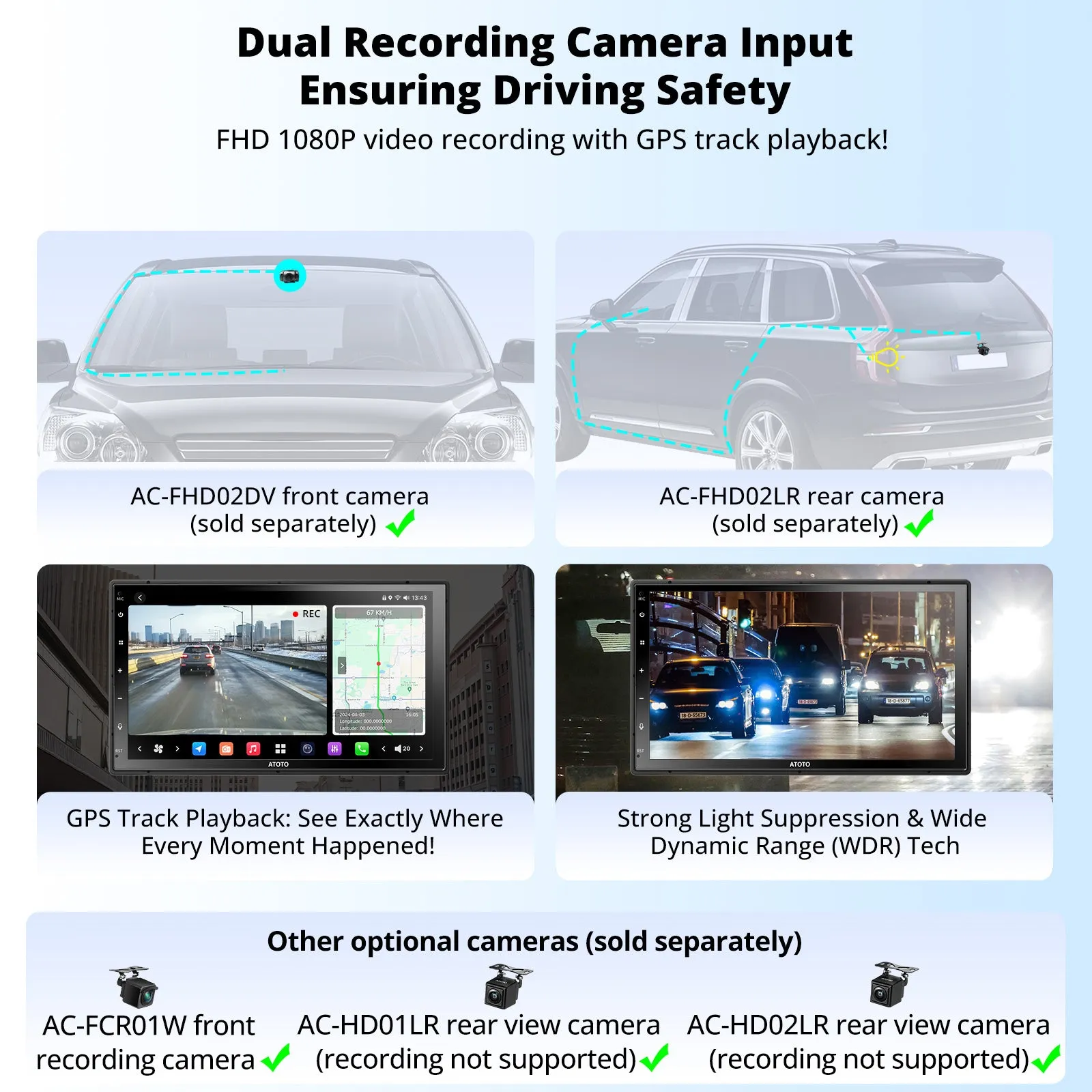 Atoto X10 Wireless Carplay & Android Auto 8GB 128GB X10G2B7E 7inch Double Din Android Car Stereo Talk to ChatGPT AI 4G LTE Dual Phone Connection & BT Dual Cam Input w/Recording GPS Tracker