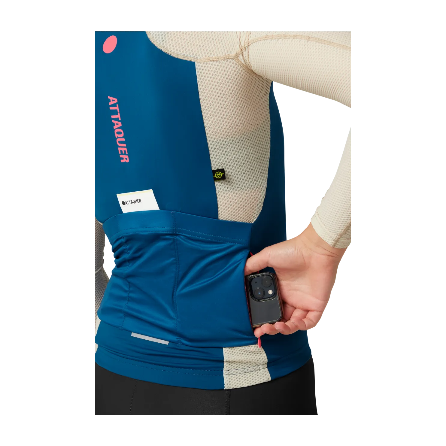 Attaquer Womens All Day Summer Long Sleeve Jersey - Blue/Eggshell