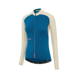 Attaquer Womens All Day Summer Long Sleeve Jersey - Blue/Eggshell