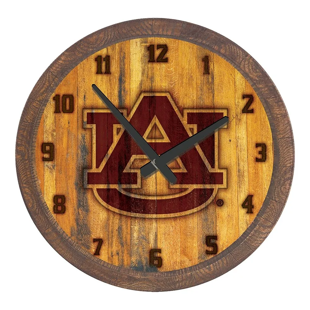 Auburn Tigers: Branded "Faux" Barrel Top Wall Clock