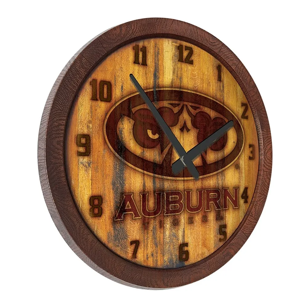Auburn Tigers: Branded "Faux" Barrel Top Wall Clock