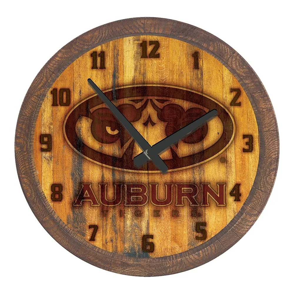 Auburn Tigers: Branded "Faux" Barrel Top Wall Clock