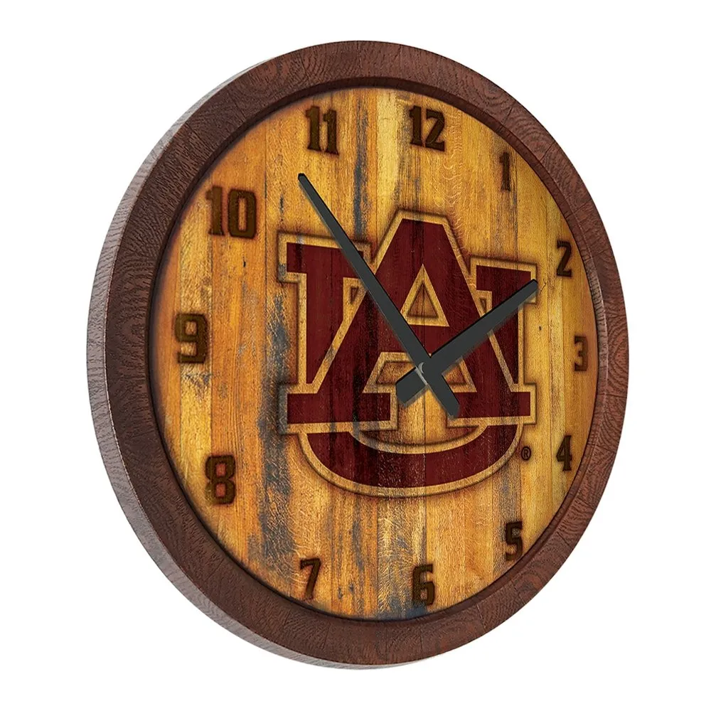 Auburn Tigers: Branded "Faux" Barrel Top Wall Clock