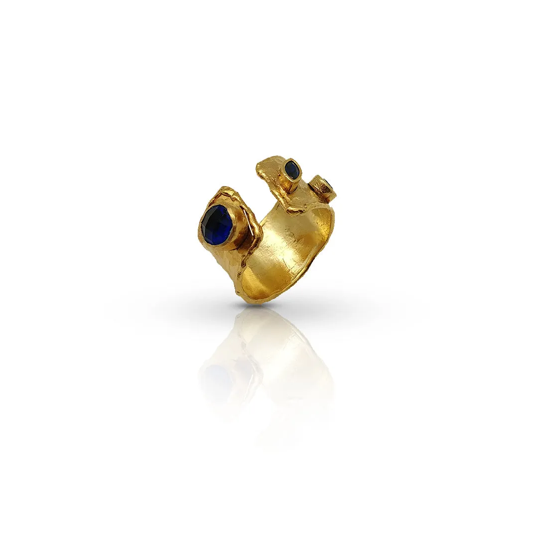 Aurora Fancy Two Side Cuff Gold Ring