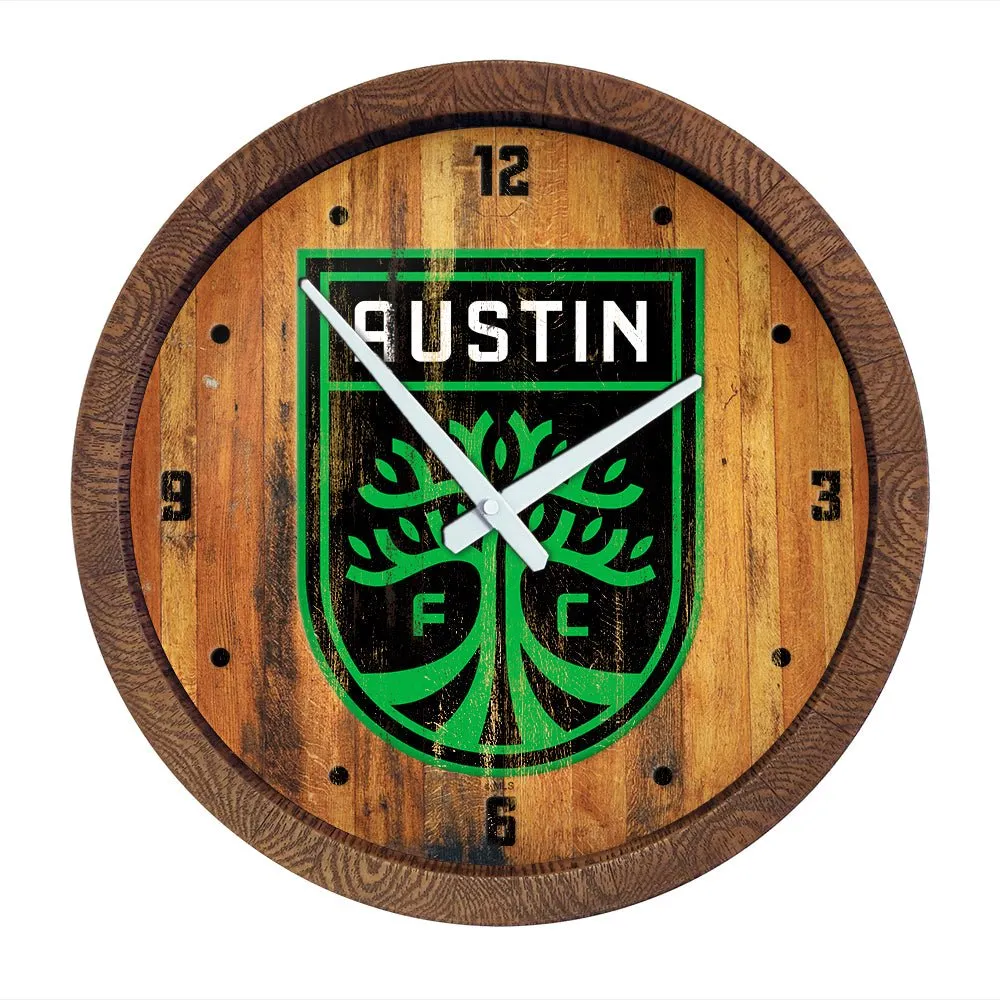 Austin FC: Weathered "Faux" Barrel Top Clock