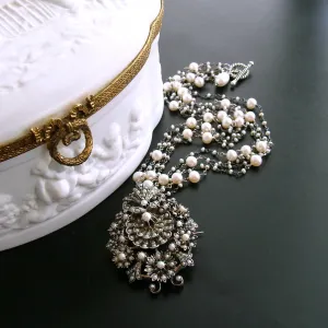 Austro Hungarian Seed Pearl Shell Necklace - Ianessa Necklace