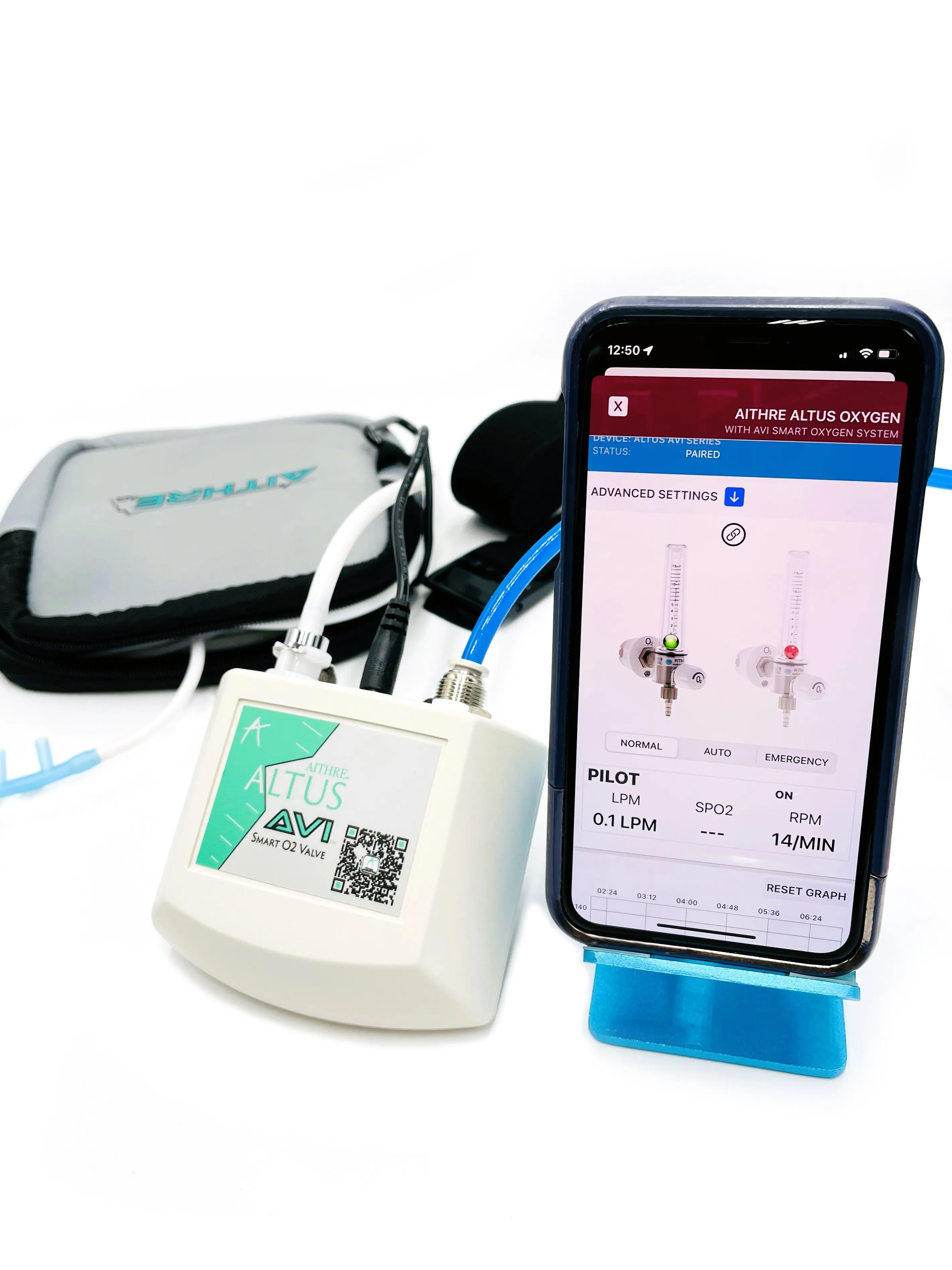 AVI 1-Place Smart O2 Valve with 47L Bottle and Altus Meso
