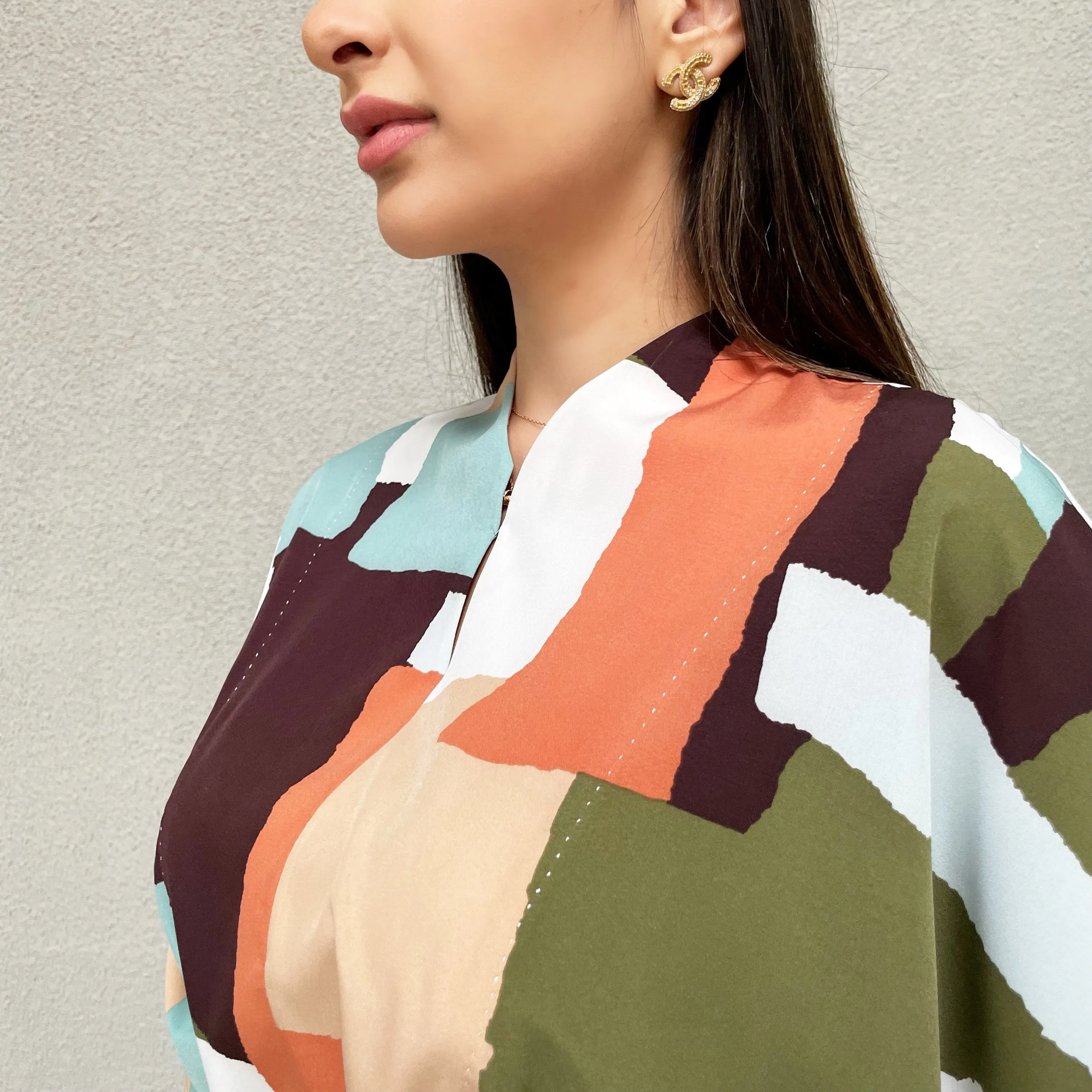 AW 21 ABSTRACT PRINT KAFTAN DRESS