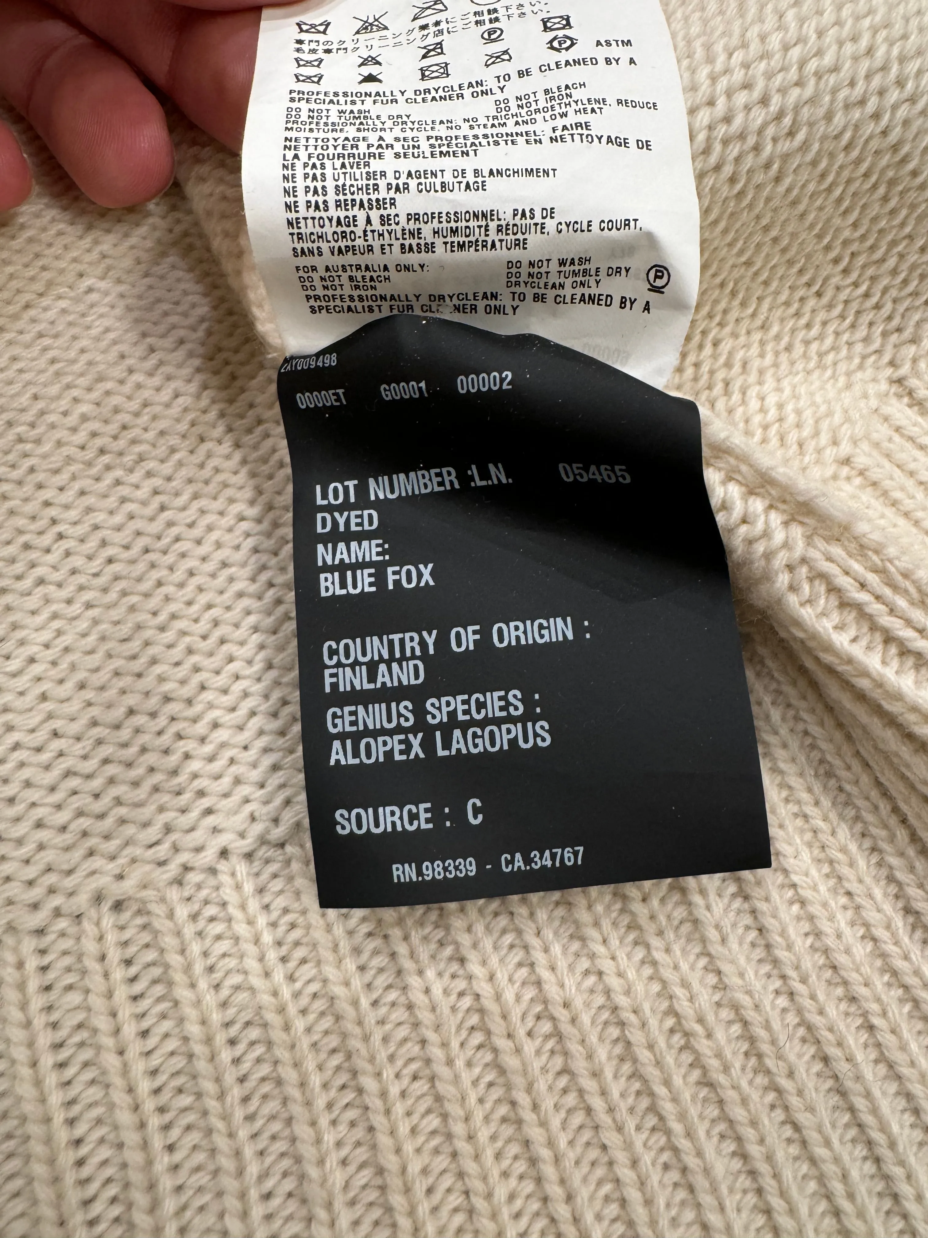 A/W2007 Prada fox fur zip-up knit
