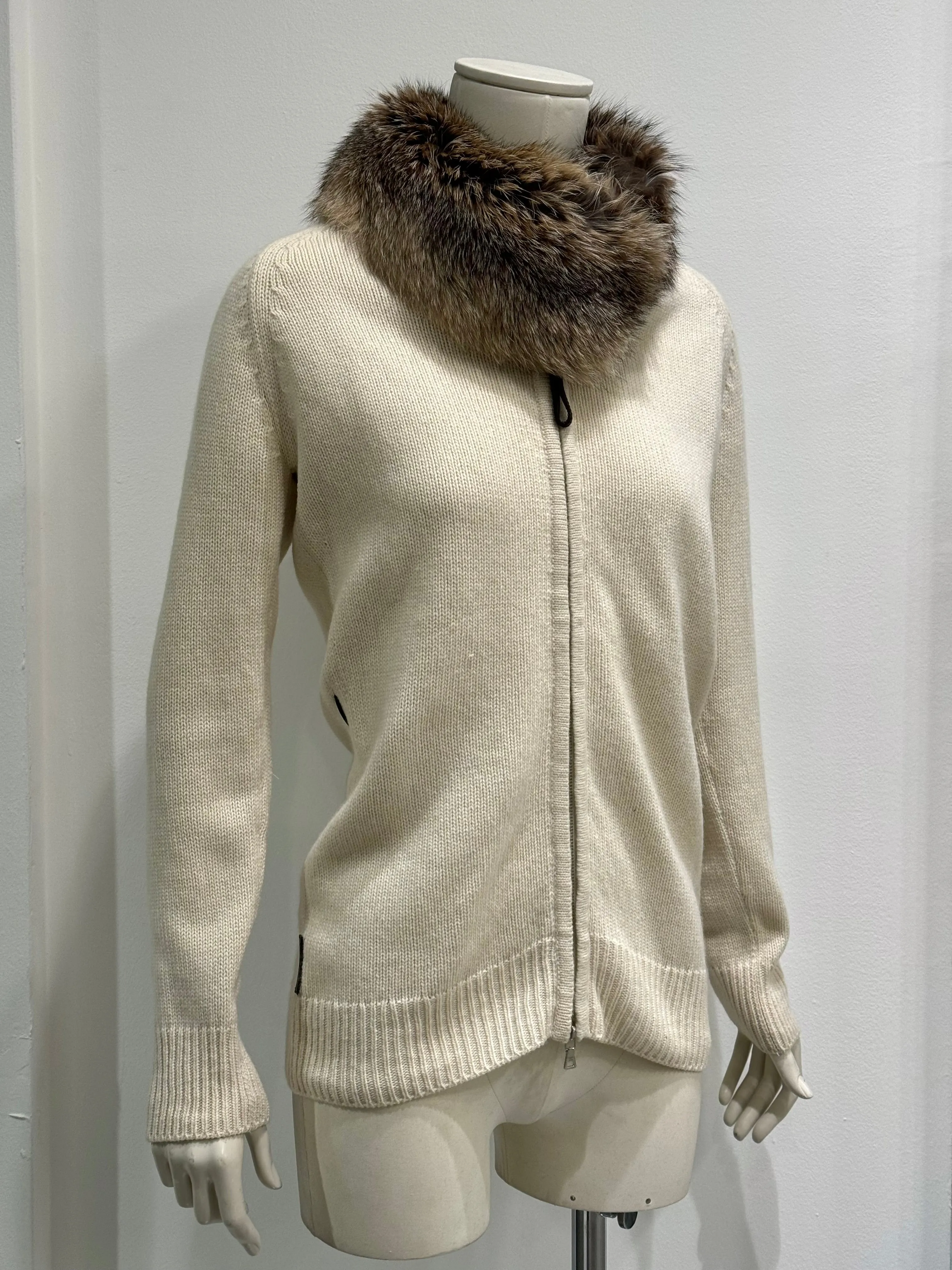 A/W2007 Prada fox fur zip-up knit