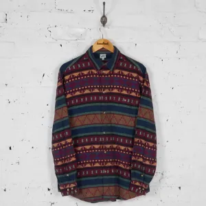 Aztec 90s Shirt - Blue/Maroon - L