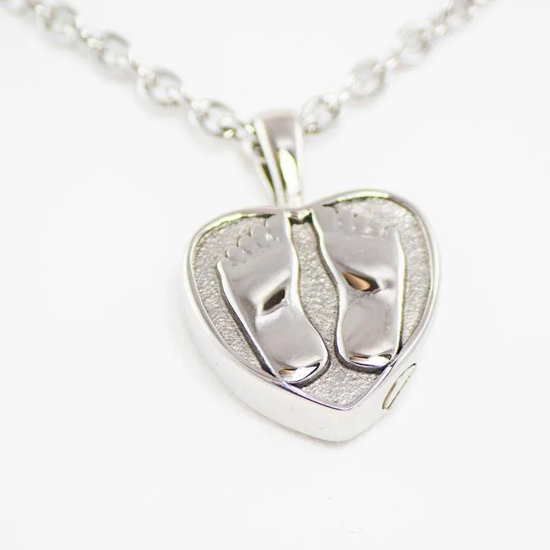 Baby Feet Cremation Pendant Necklace
