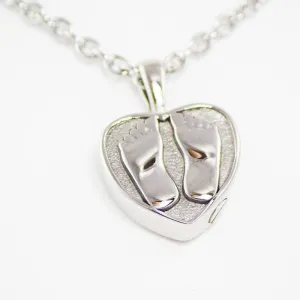 Baby Feet Cremation Pendant Necklace