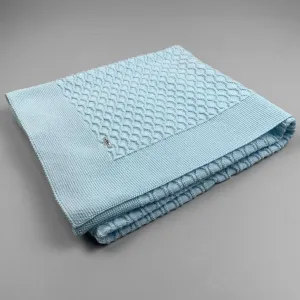 Baby  Shawl / Luxury Knitted Spanish Shawl - Blue