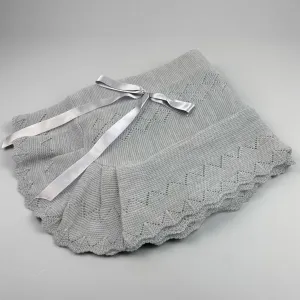 Baby Shawl / Luxury Knitted Spanish Shawl- Grey