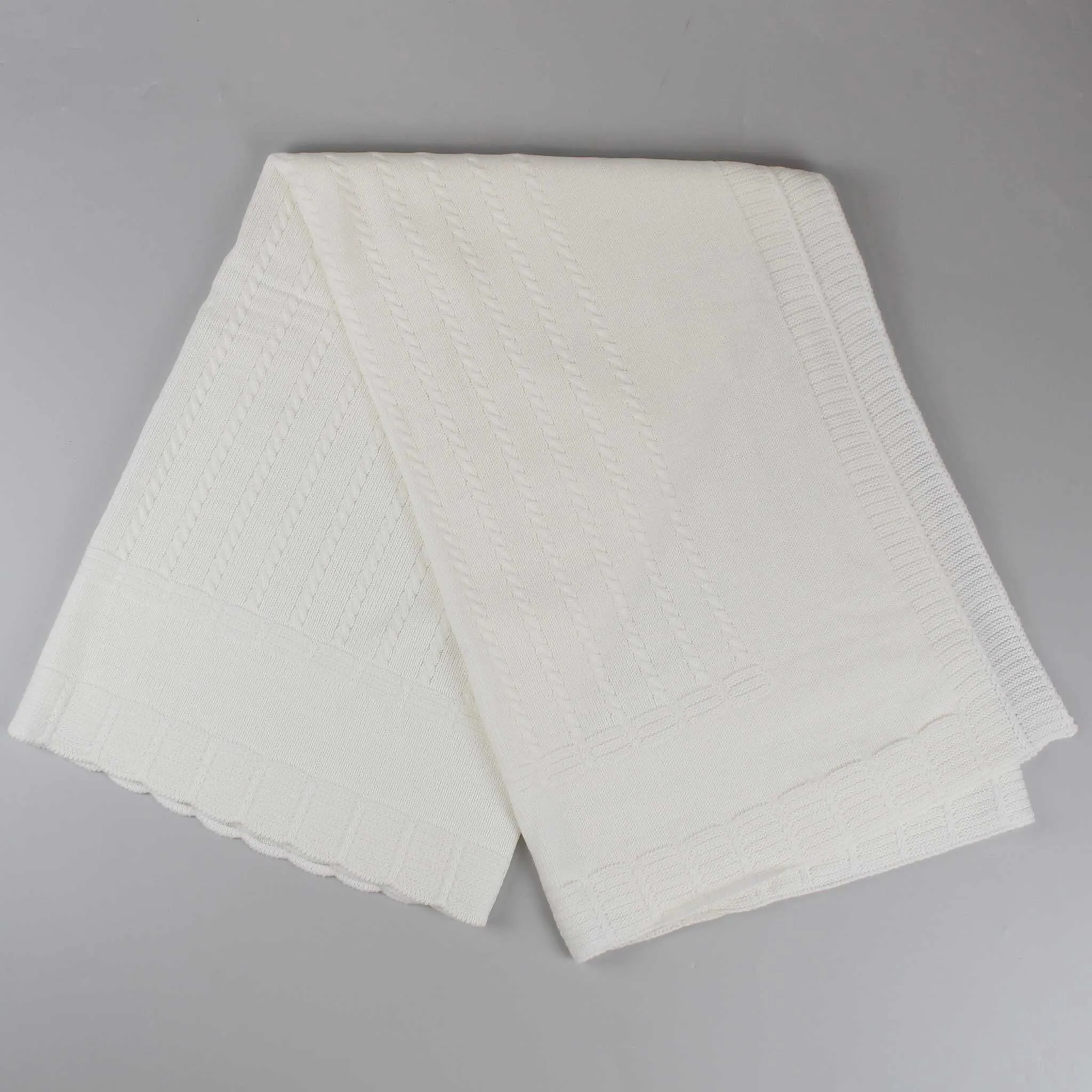 Baby Shawl / Luxury Knitted Spanish Shawl - White