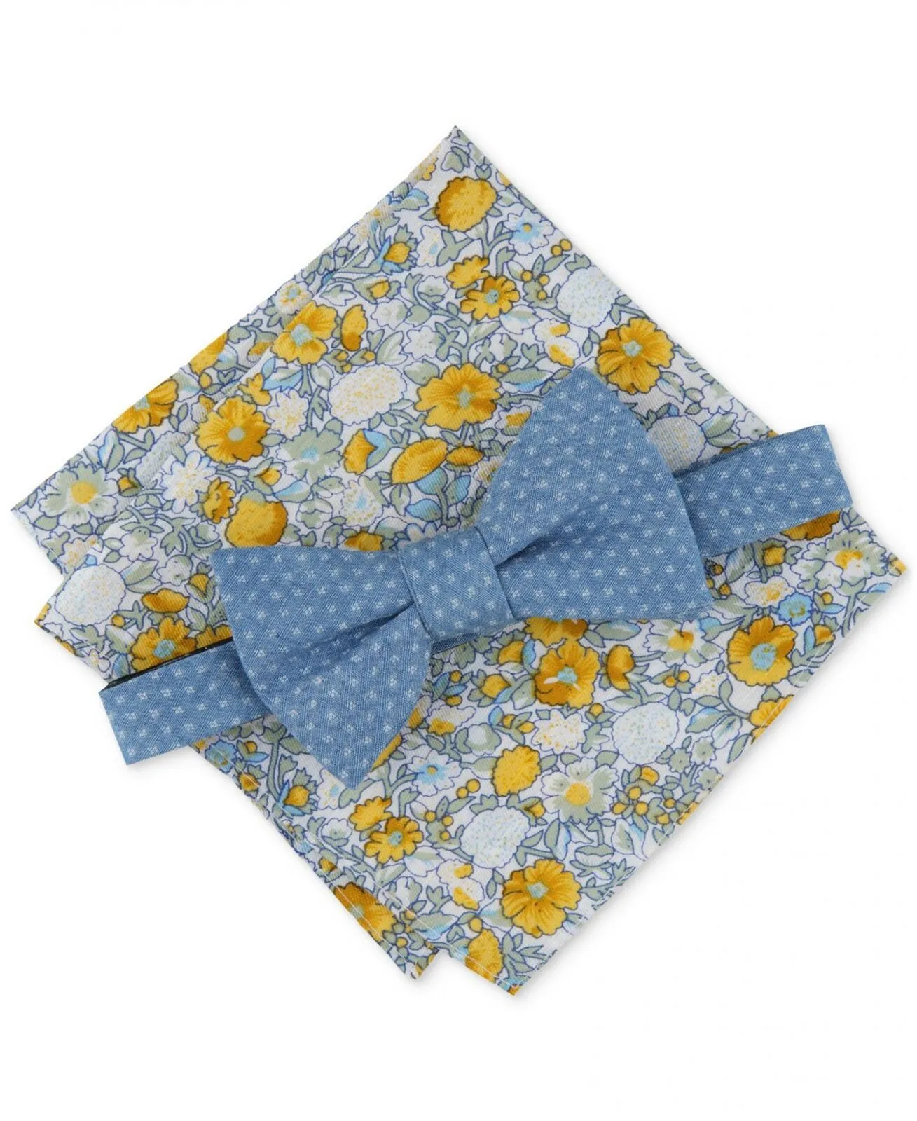 Bar III Men's Avondale Diamond Neat Pre-Tied Bow Tie 13S22-1000 Blue One Size