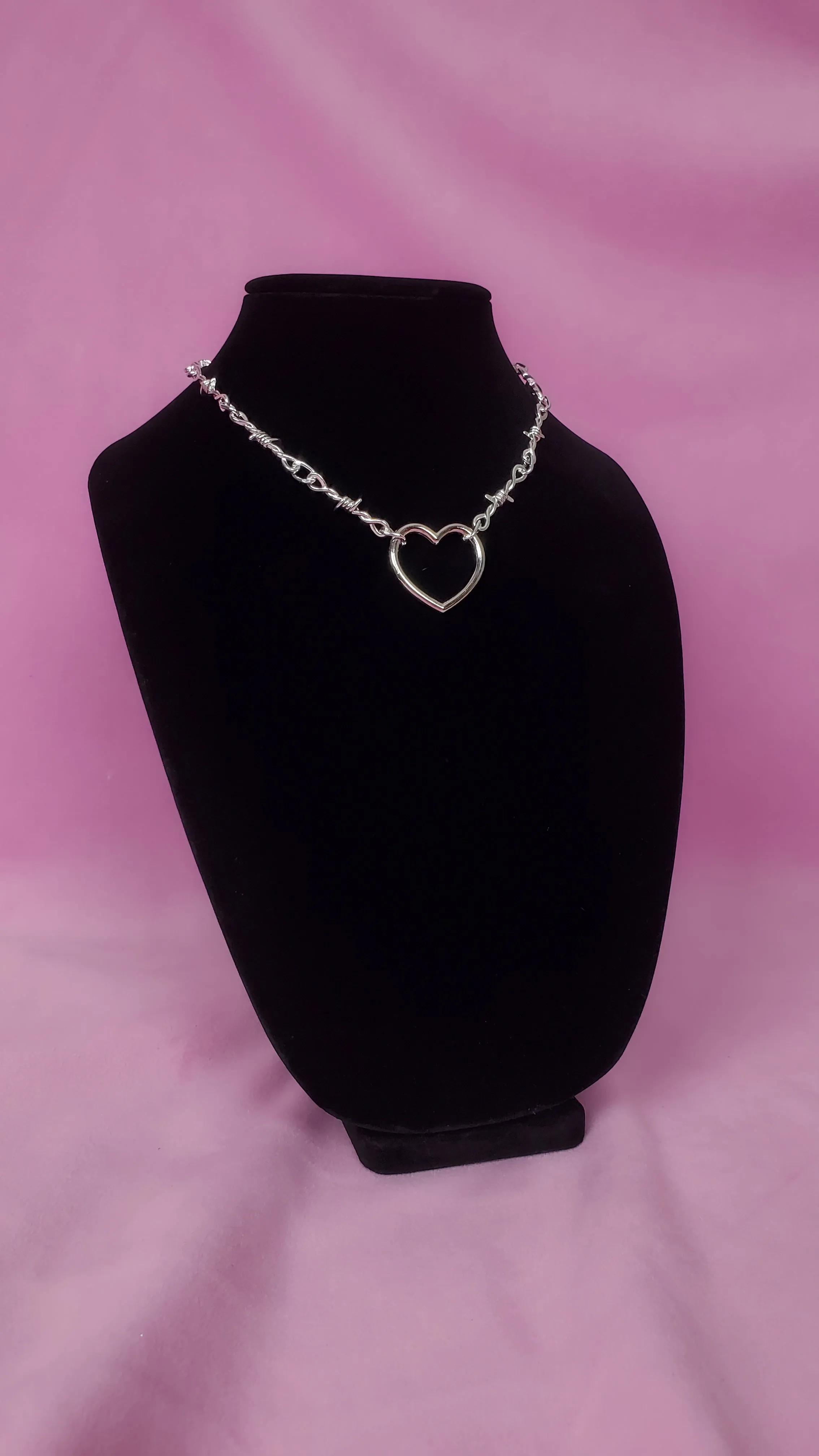 Barbed wire heart choker - ready to ship
