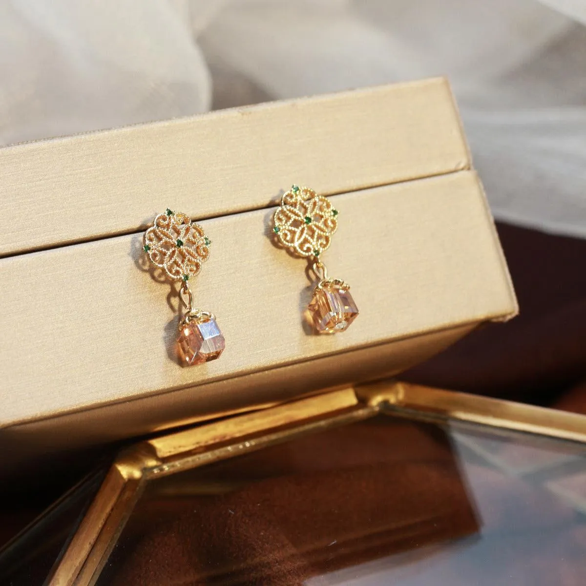 Baroque Earrings - Amber