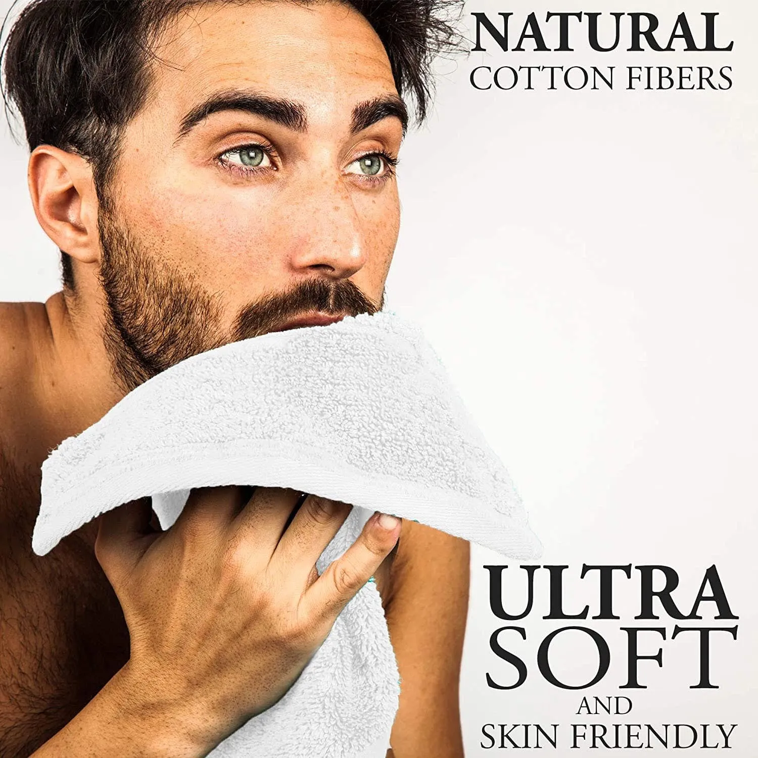 Bartons Hotel Quality White Stripe Face Washcloths 550GSM