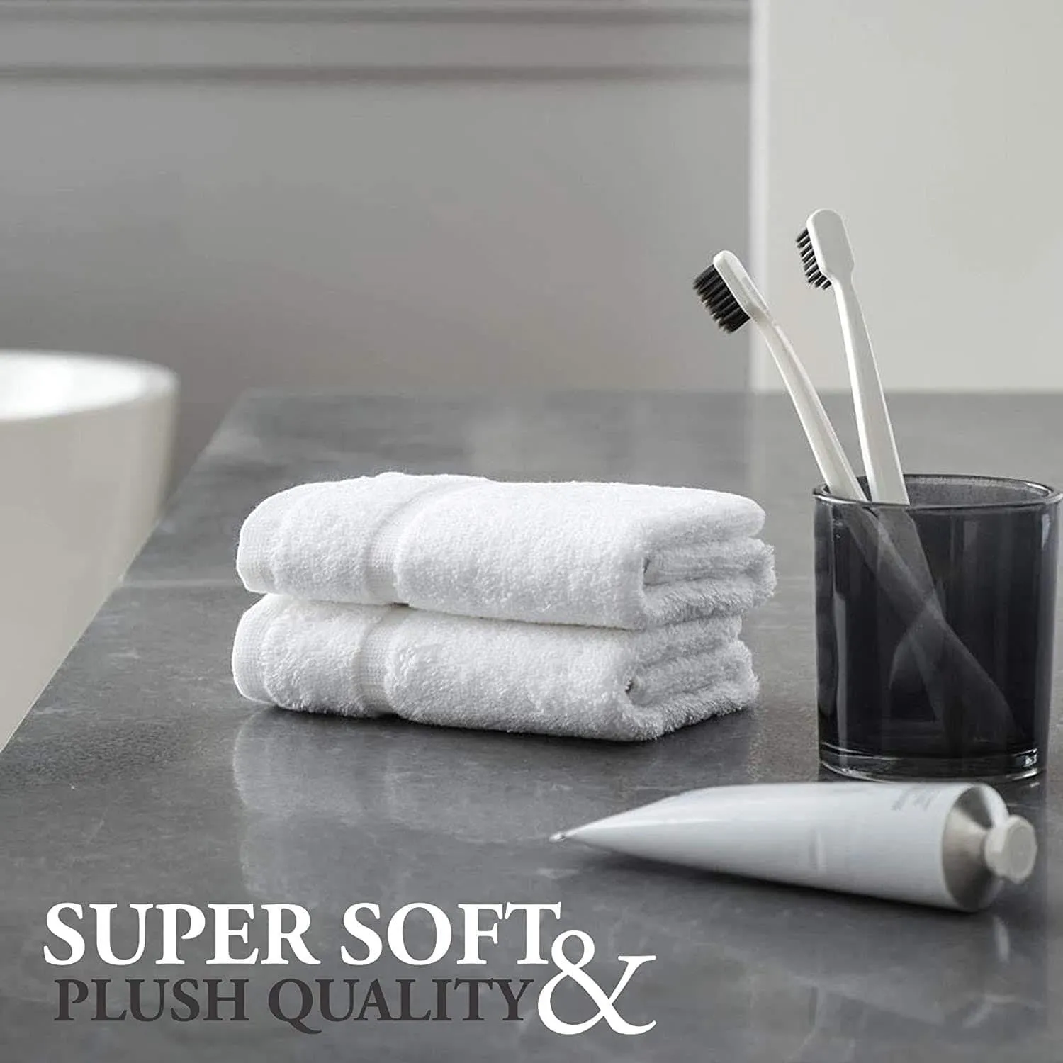 Bartons Hotel Quality White Stripe Face Washcloths 550GSM