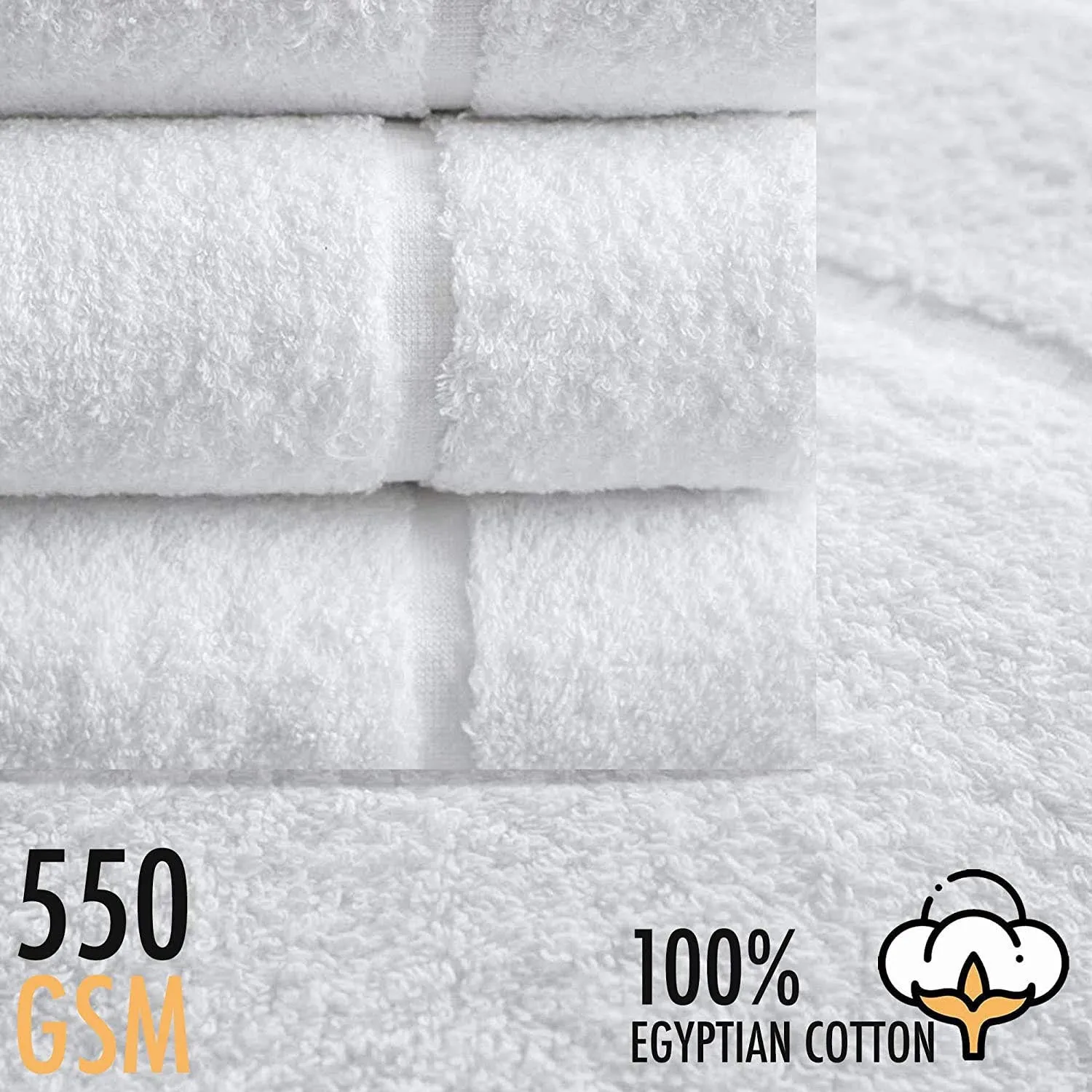 Bartons Hotel Quality White Stripe Face Washcloths 550GSM