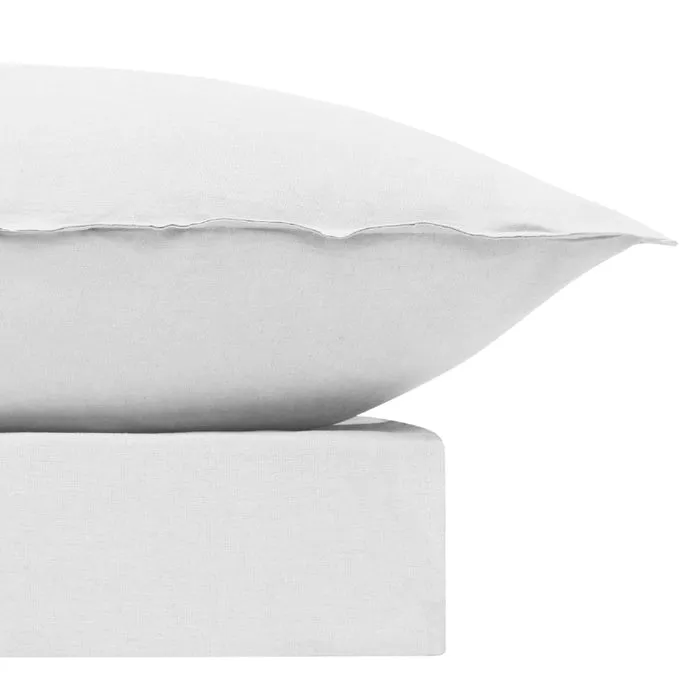 Bas Phillips Belgian Linen QUEEN Quilt Cover Set - WHITE