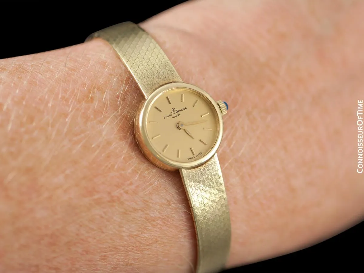 Baume & Mercier Vintage Ladies Bracelet Watch with Box & Papers - 14K Gold